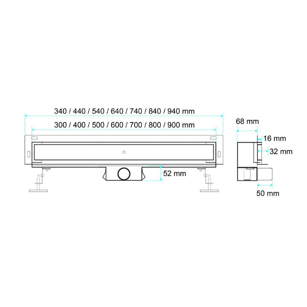 Линейный стеновой трап Epelli CASCATA A MURO 70 cm