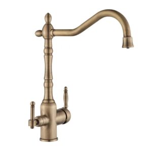 Змішувач кухонний на дві води в бронзовому кольорі Epelli Acqua Santa Antique