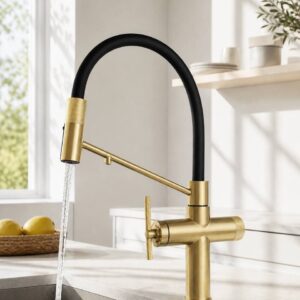 Змішувач для мийки с підключенням фільтрованої Epelli Multifunction Rubinetti Brushed Oro
